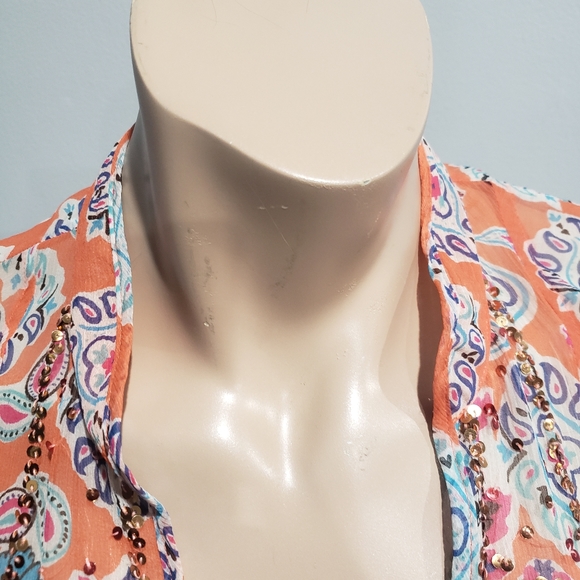 100% Silk sheer lightweight blouse - Picture 5 of 6